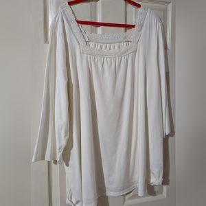 Denim & Co Jersey Square Neck Top w/ Lace Trim!